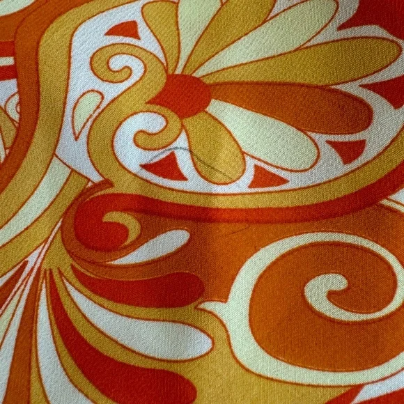 Mazzonetto Orange Psychedelic Pucci Style A-line midi skirt.Made in Italy Size 6 - Picture 9 of 9
